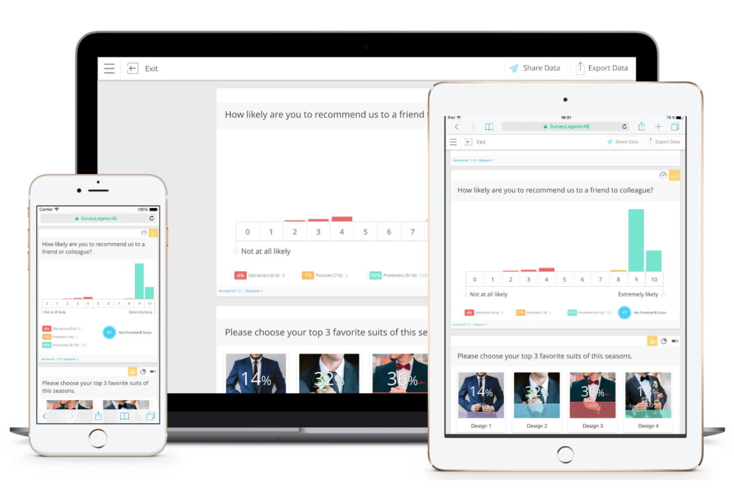 SurveyLegend screenshot - 13 meilleures applications d’enquête examinées en 2026