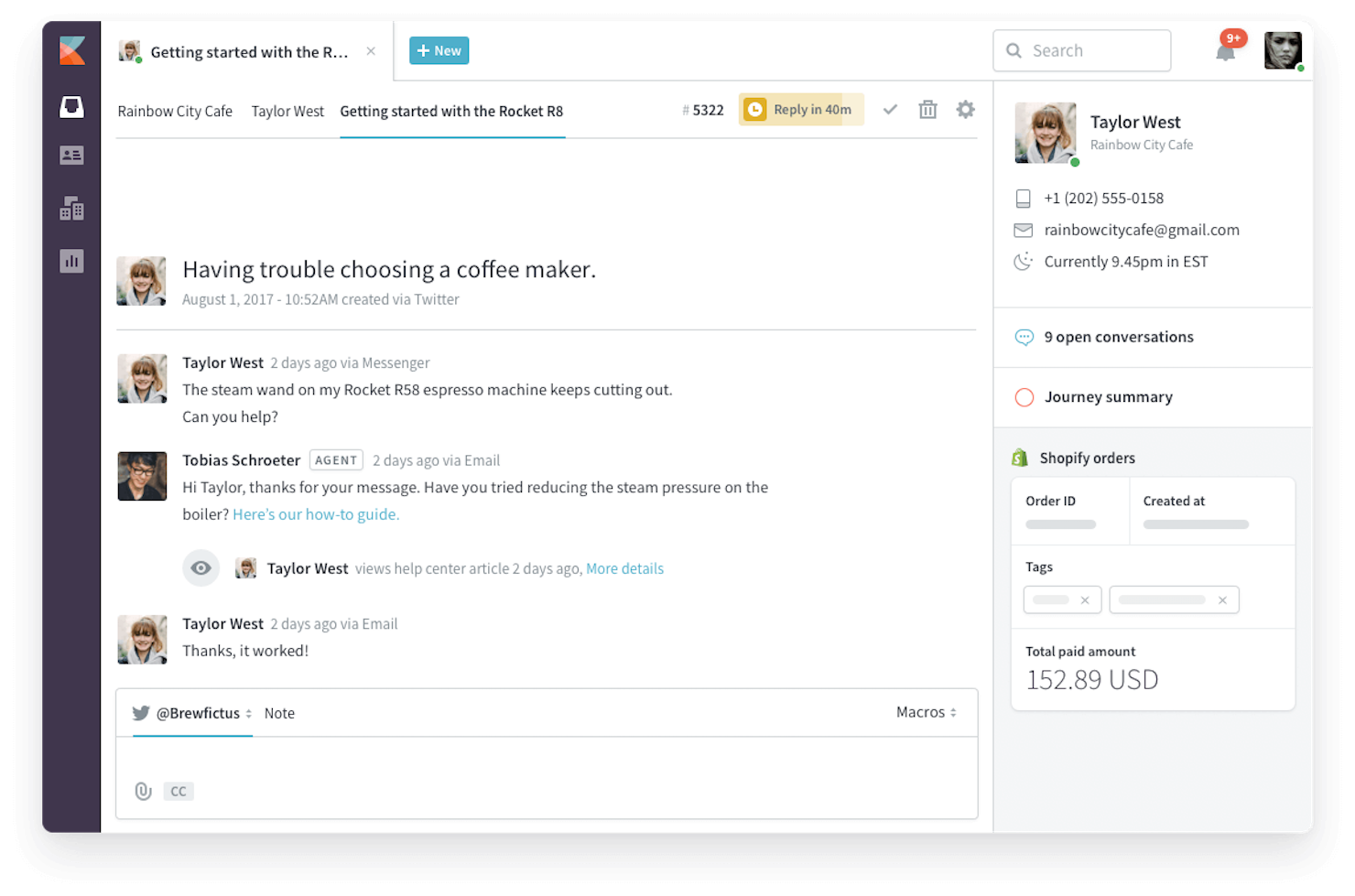 Kayako screenshot - 19 Meilleurs Logiciels de Service Client sur les Réseaux Sociaux Évalués en 2026