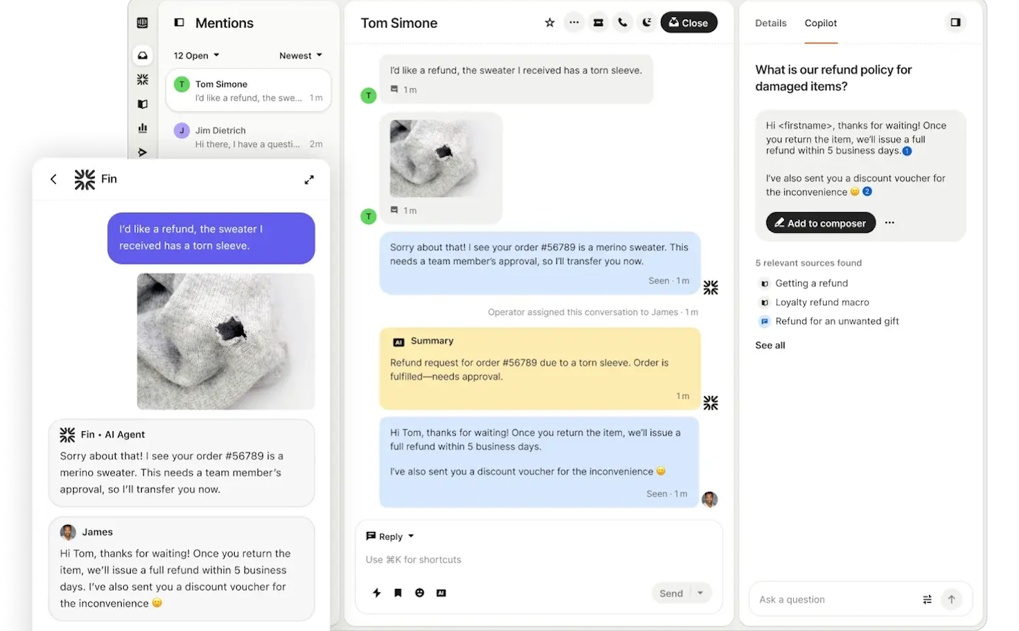 Intercom screenshot - 19 Meilleurs Logiciels de Service Client sur les Réseaux Sociaux Évalués en 2026