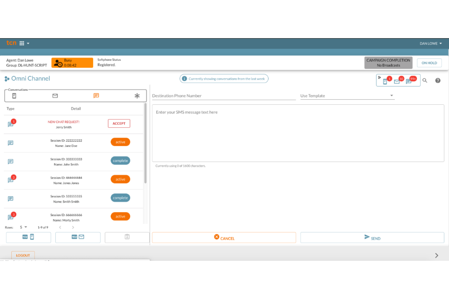 TCN screenshot - 13 Meilleurs Logiciels IVR Évalués en 2026