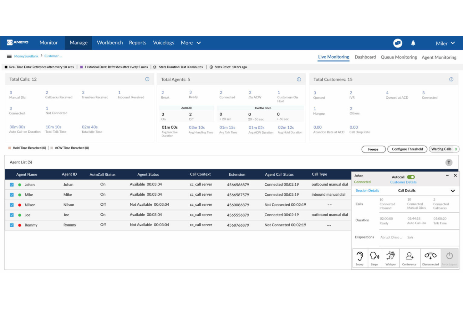 Ameyo screenshot - 13 Meilleurs Logiciels IVR Évalués en 2026