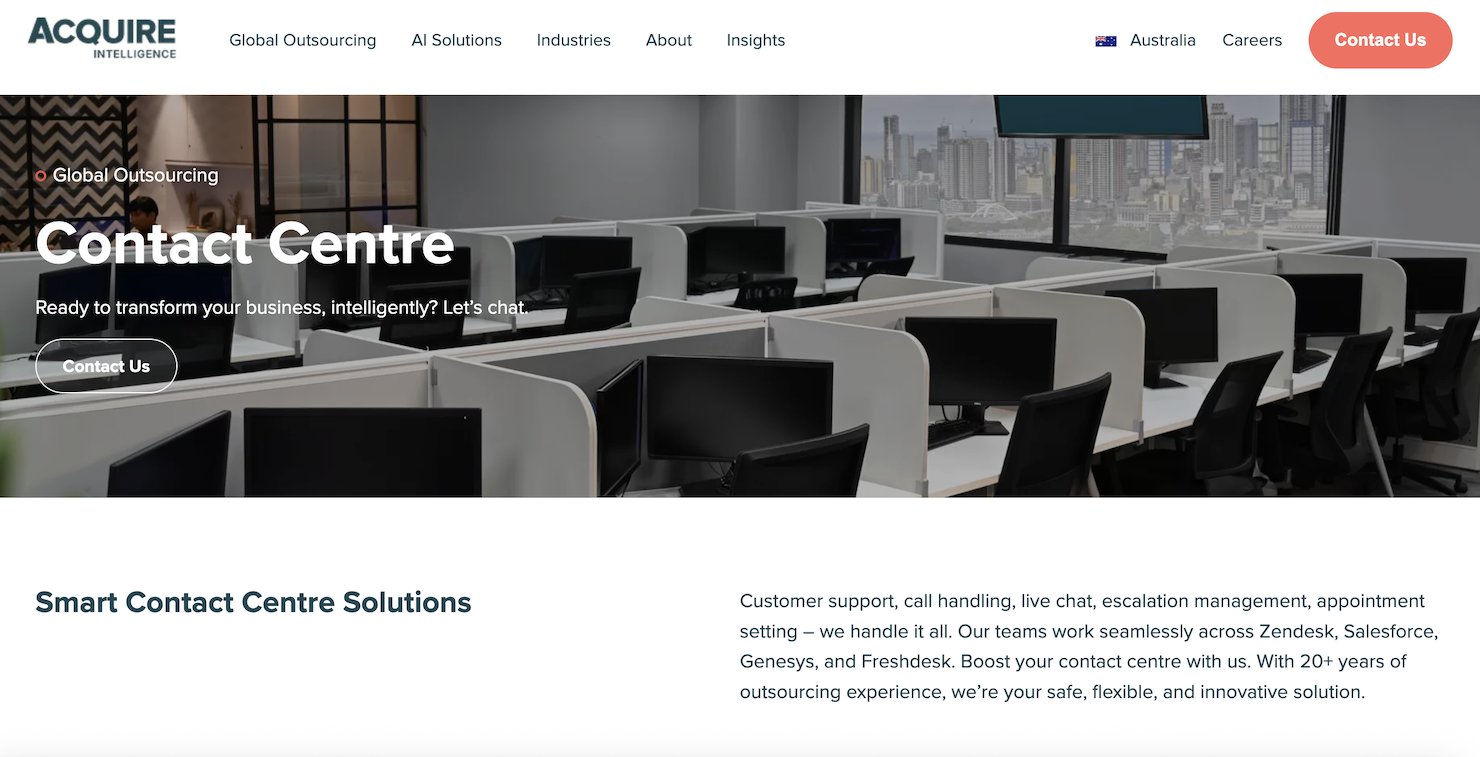 Acquire screenshot - 21 Meilleurs Services de Centre d’Appels Évalués en 2026