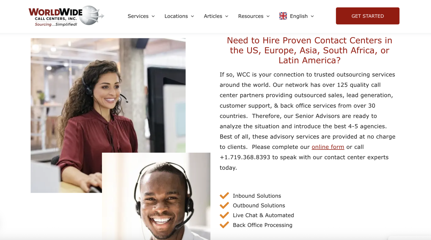 Worldwide Call Centers screenshot - 21 Meilleurs Services de Centre d’Appels Évalués en 2026