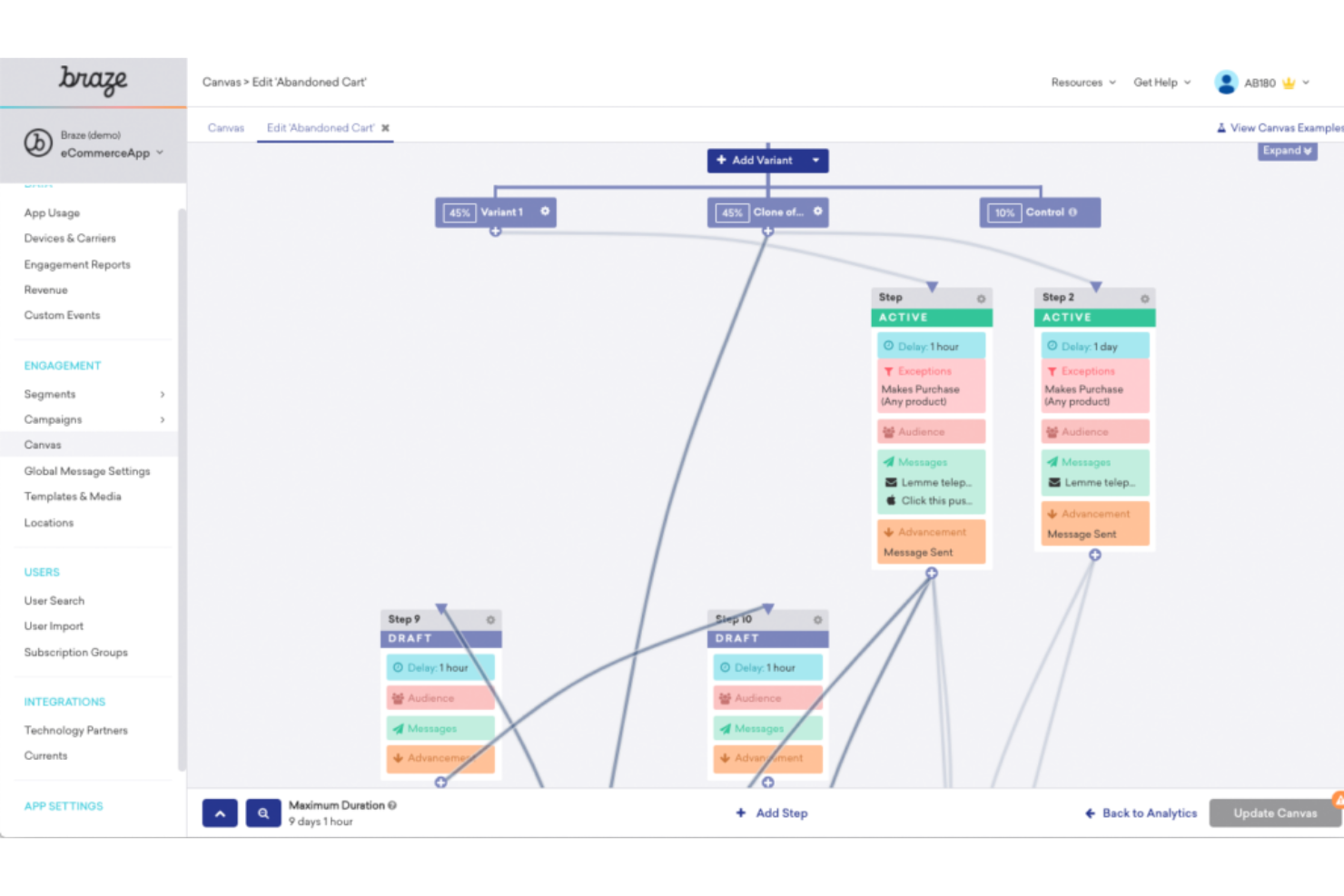 Braze screenshot - 20 meilleures plateformes d’automatisation de l’expérience client pour 2026