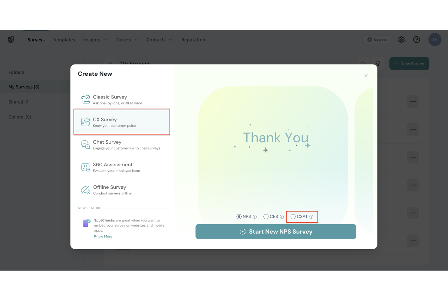 SurveySparrow screenshot - 24 meilleurs logiciels CX passés en revue pour 2026