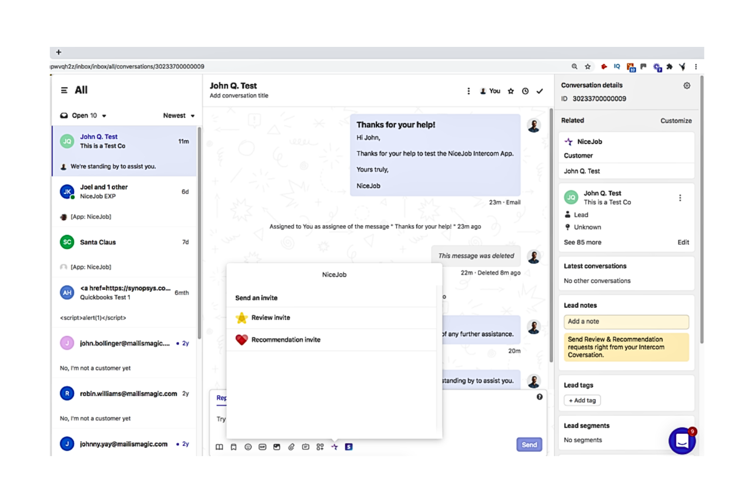 Intercom screenshot - 24 meilleurs logiciels CX passés en revue pour 2026