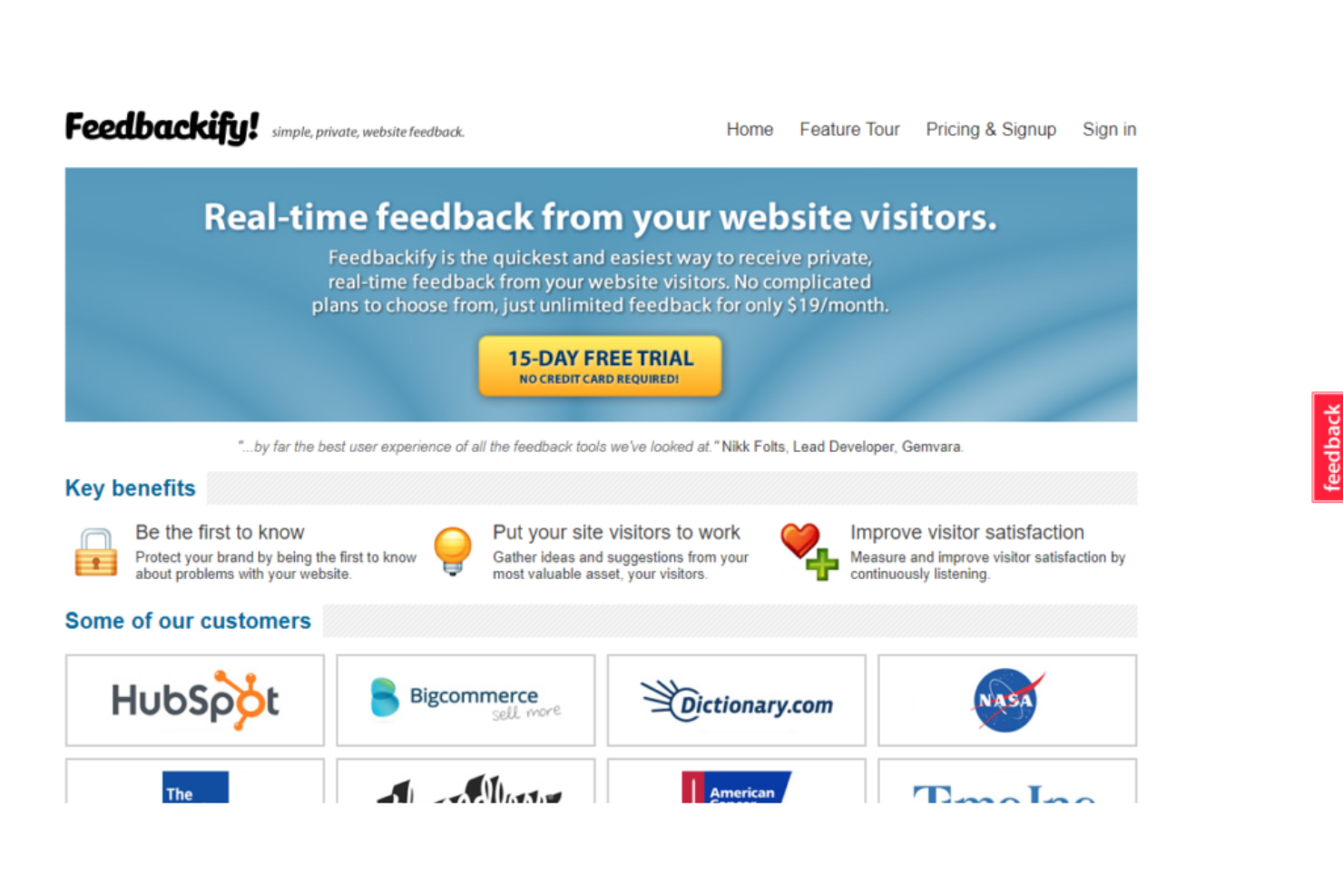 Feedbackify screenshot - 23 Meilleurs Outils de Gestion des Retours pour 2026