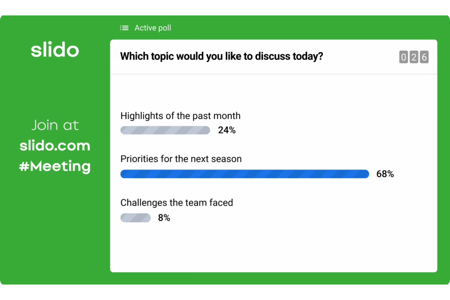 Slido screenshot - 14 Meilleurs Logiciels de Sondage De 2026 : Avis &amp; Comparaison