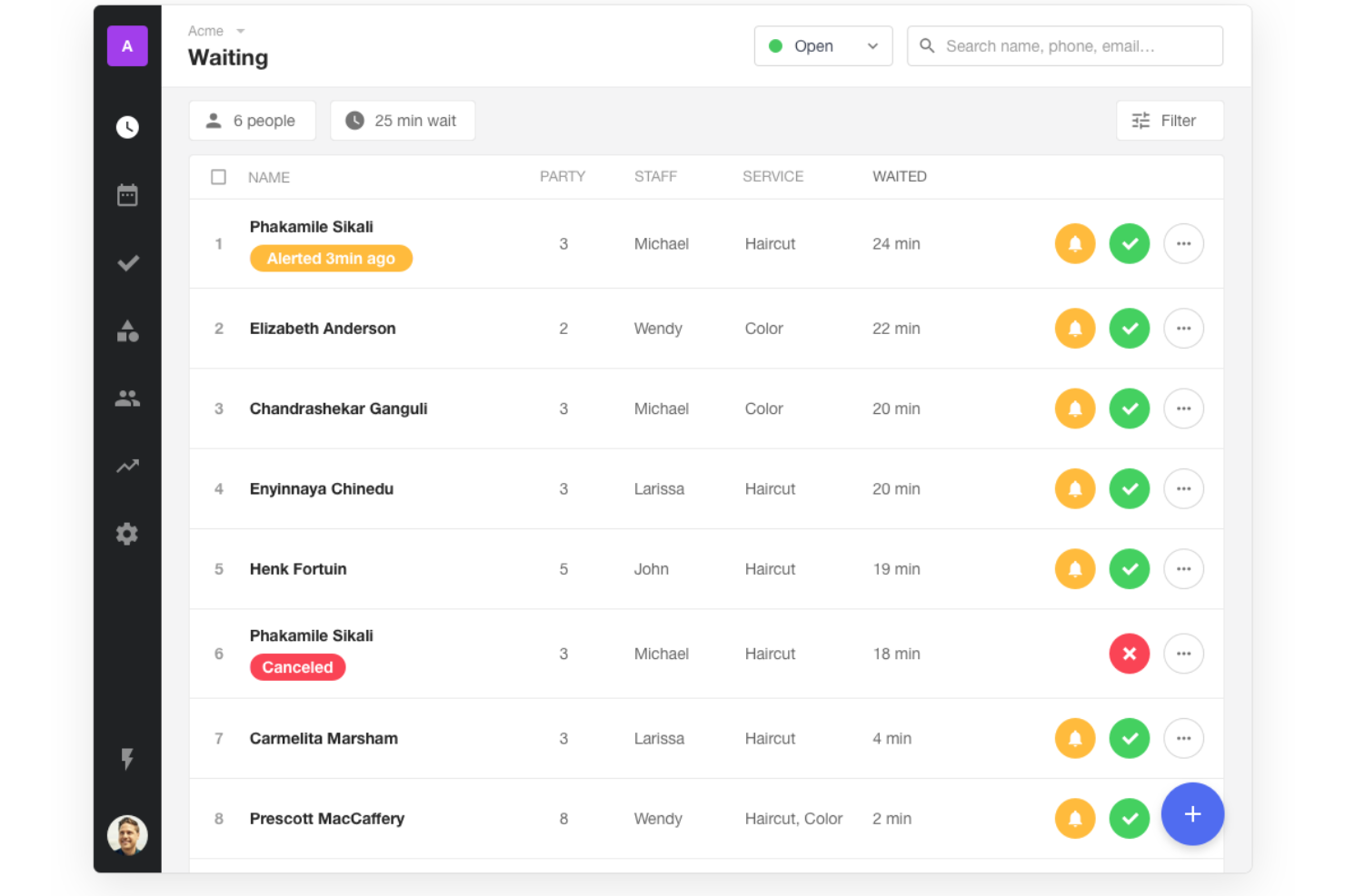 Waitwhile screenshot - 12 Meilleurs Logiciels de Gestion du Flux Client de 2026