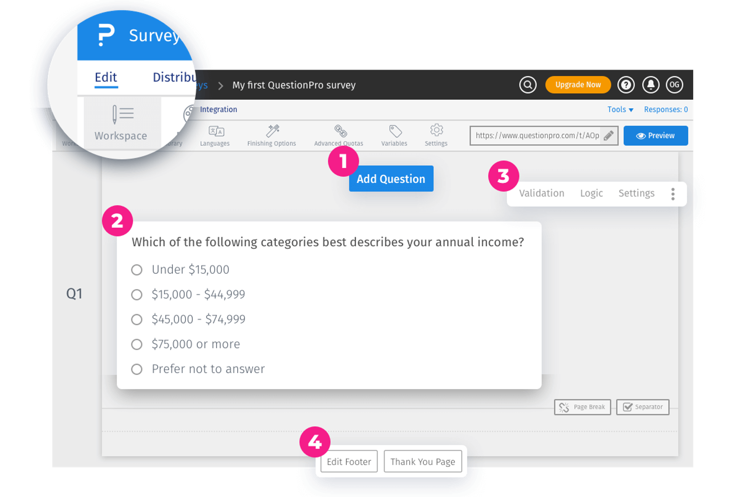 QuestionPro screenshot - 13 concurrents de Medallia sélectionnés pour 2026 avec les meilleures fonctionnalités et avantages