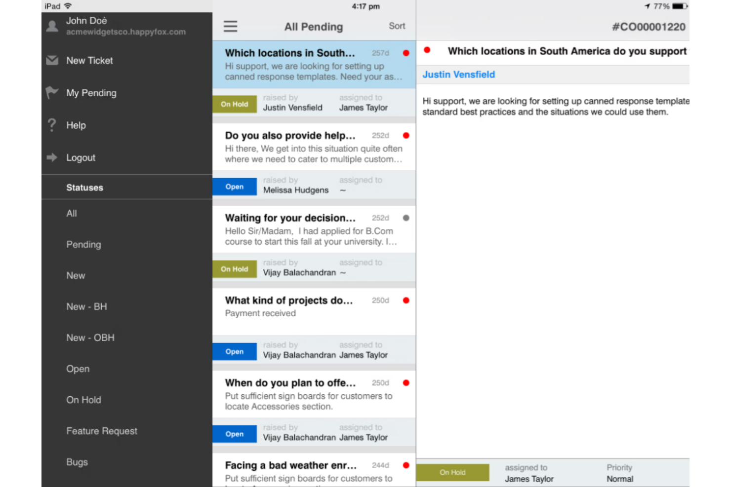 HappyFox screenshot - 21 Meilleurs Logiciels de Help Desk Interne de 2026