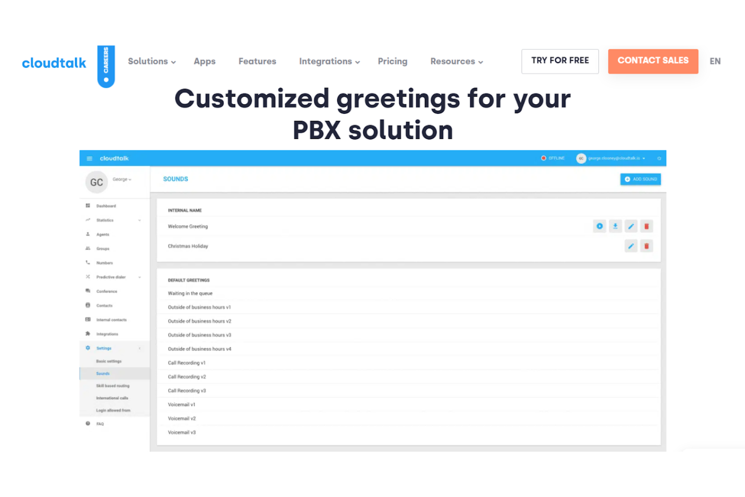 CloudTalk screenshot - 20 meilleurs logiciels de scripts pour centres d’appels de 2026