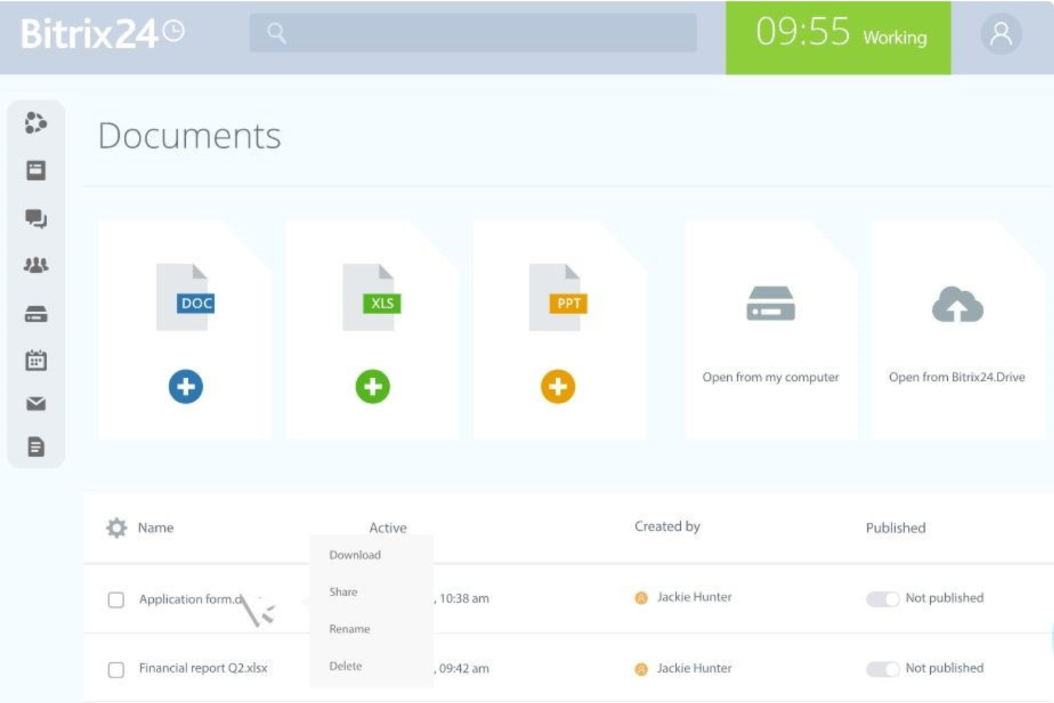 Bitrix24 screenshot - 22 Meilleurs Logiciels de Gestion du Personnel pour Centres d’Appels de 2026