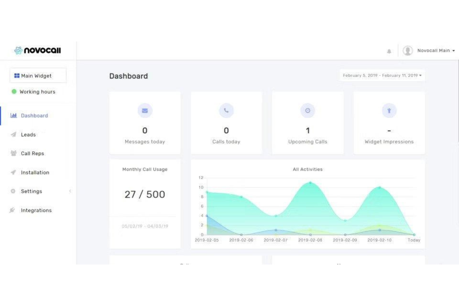Novocall screenshot - 21 Meilleurs Logiciels de Centre d’Appels Sortants de 2026