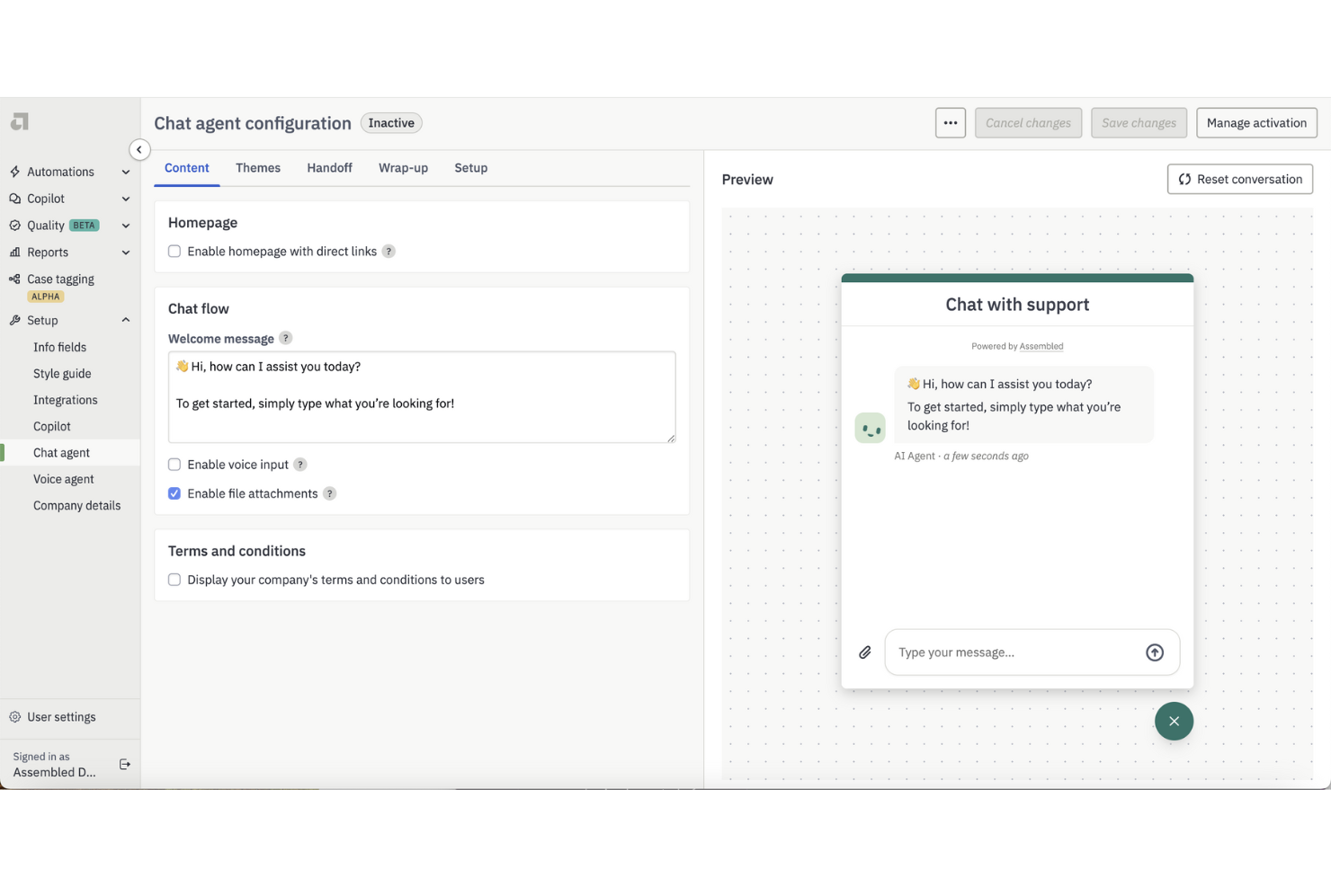 Assembled AI screenshot - 25 Meilleurs Logiciels de Support par Email de 2026