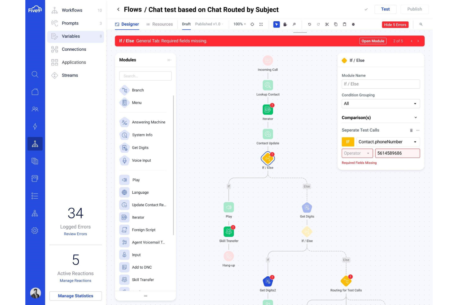 Five9 screenshot - 20 Beste Inbound Callcenter-Software 2026