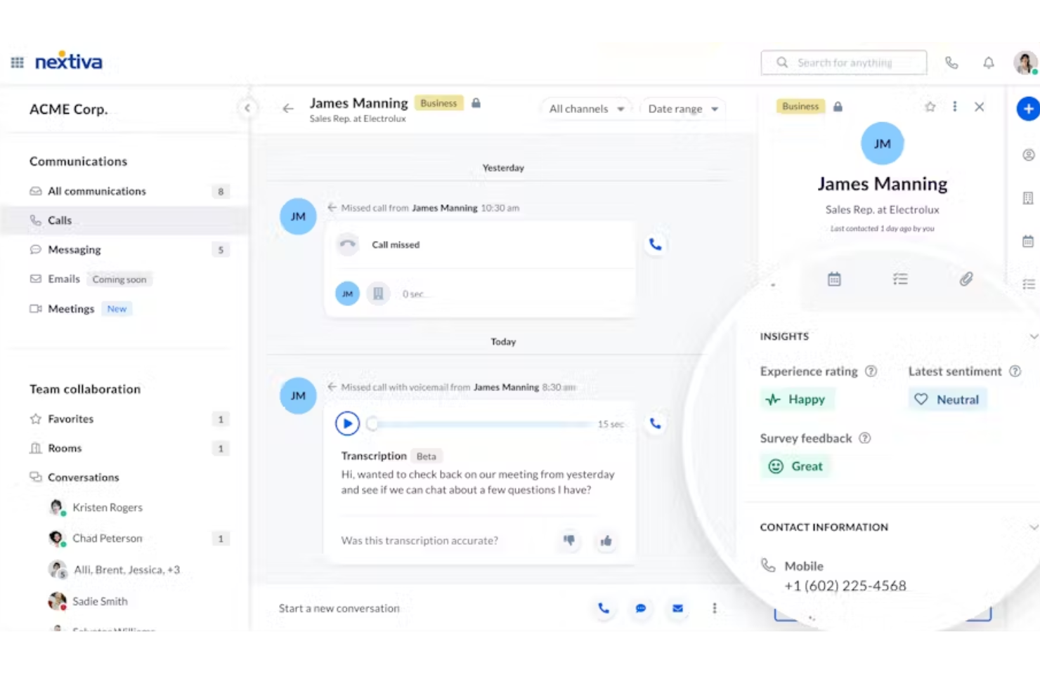 Nextiva screenshot - 21 meilleurs logiciels d’engagement client de 2026