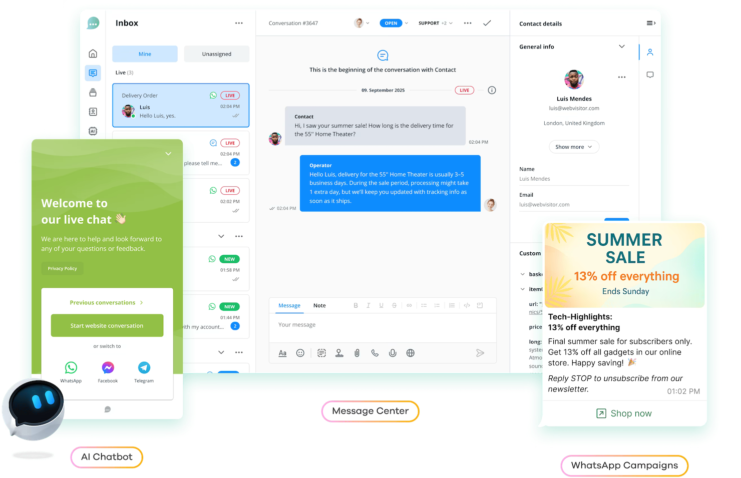 Userlike screenshot - 24 Beste Live-Chat-Software 2026, um mit Kunden in Kontakt zu treten