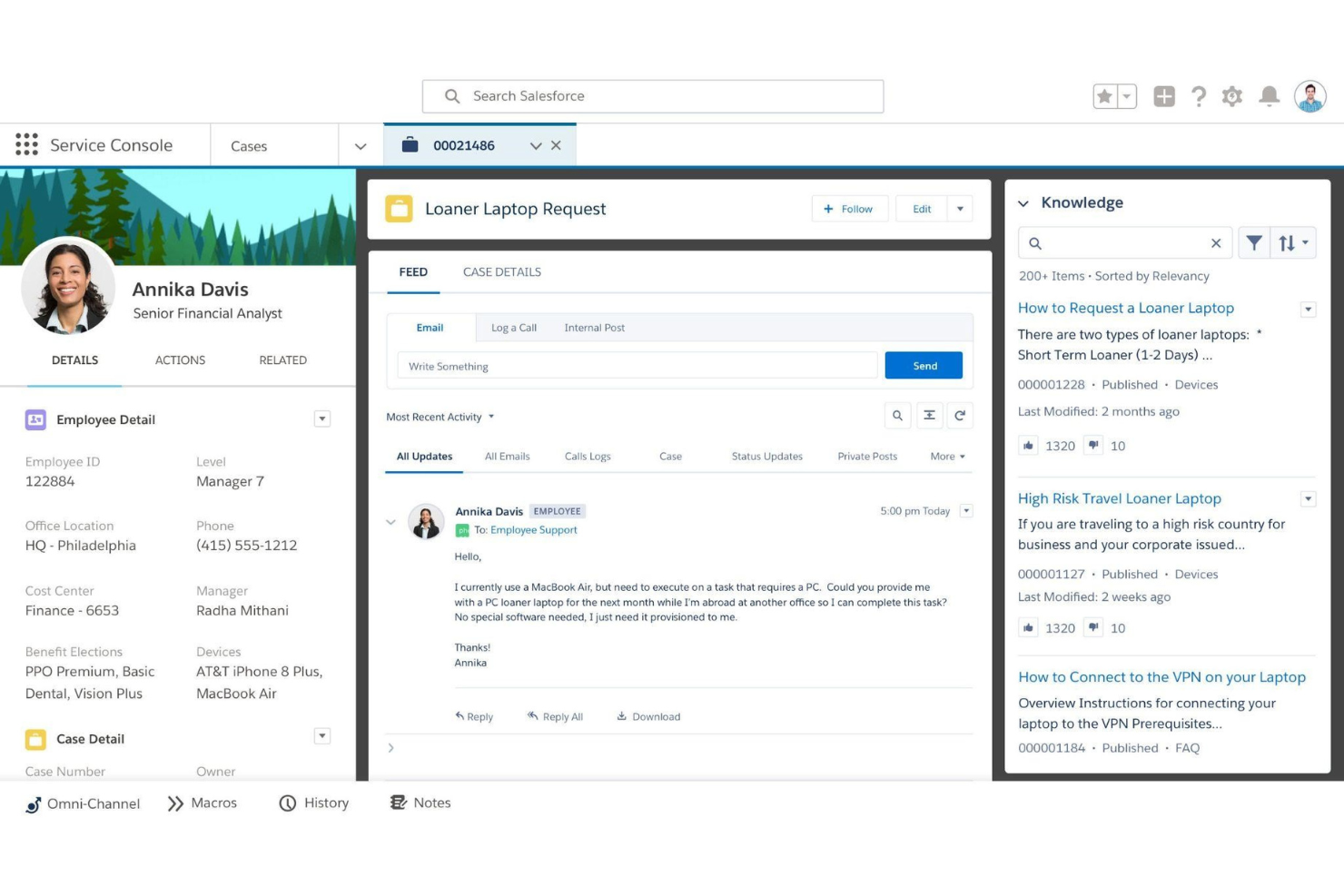 Salesforce Service Cloud Voice screenshot - 20 Beste Inbound Callcenter-Software 2026