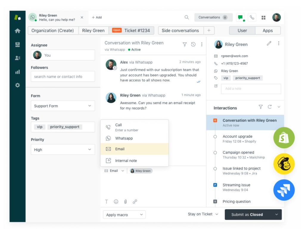 Zendesk screenshot - 2 Meilleurs Logiciels de Help Desk de 2026 : Testés &amp; Comparés