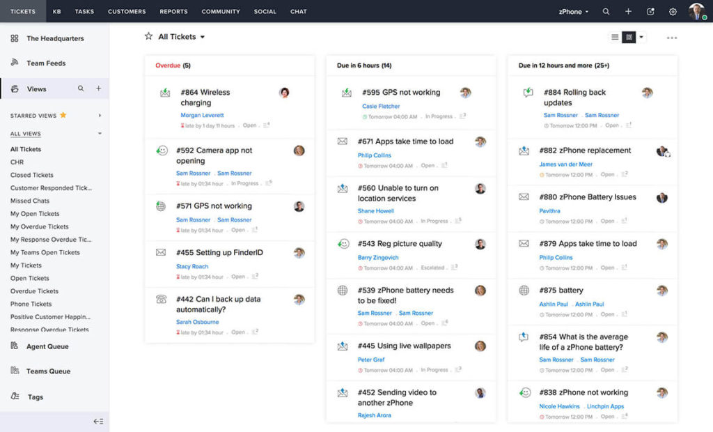 Zoho Desk screenshot - 24 Meilleurs Logiciels de Support Client de 2026