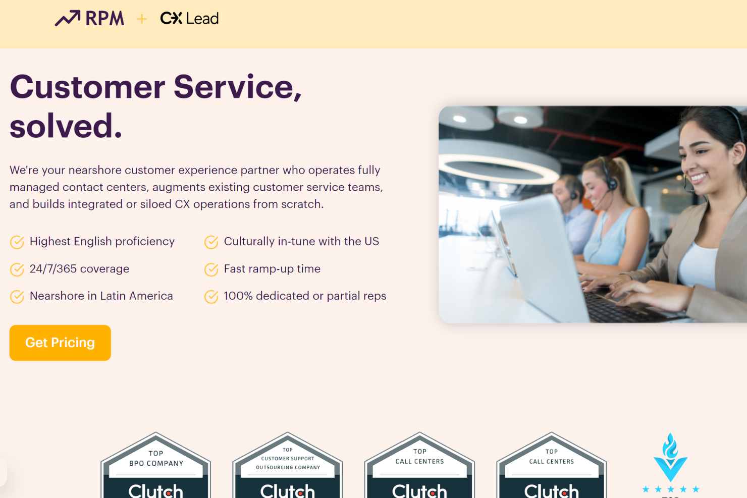 RPM BPO screenshot - 4 Best Customer Service Outsourcing Companies im Test für 2026