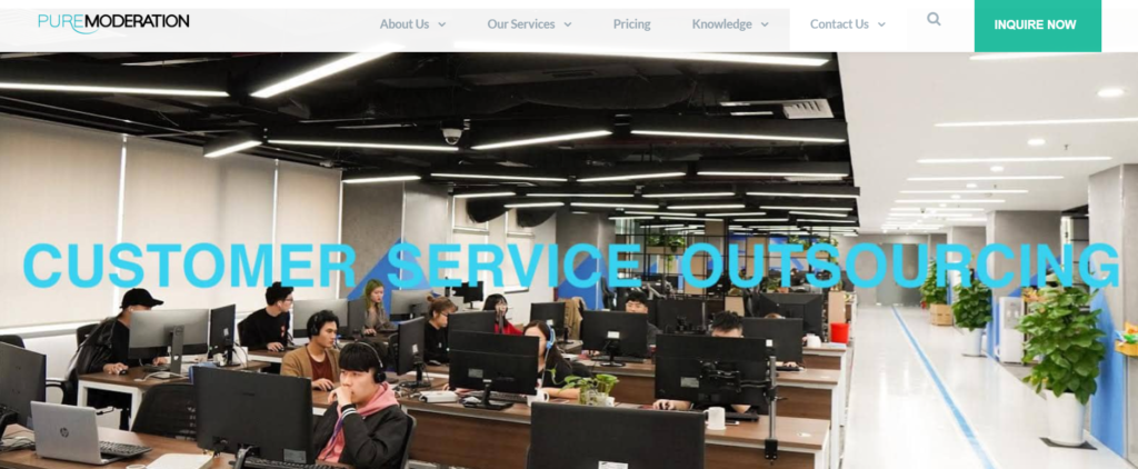 Pure Moderation screenshot - 4 Best Customer Service Outsourcing Companies évalués pour 2026