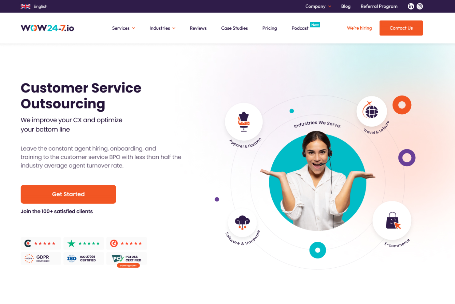 WOW24-7 screenshot - 4 Best Customer Service Outsourcing Companies évalués pour 2026