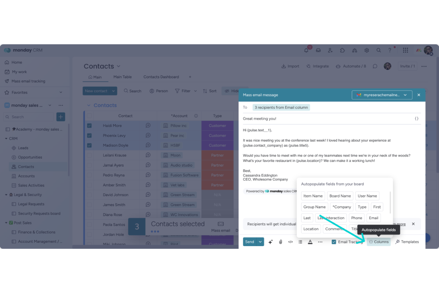 monday service screenshot - 16 meilleurs logiciels de gestion des e-mails de service client pour 2026