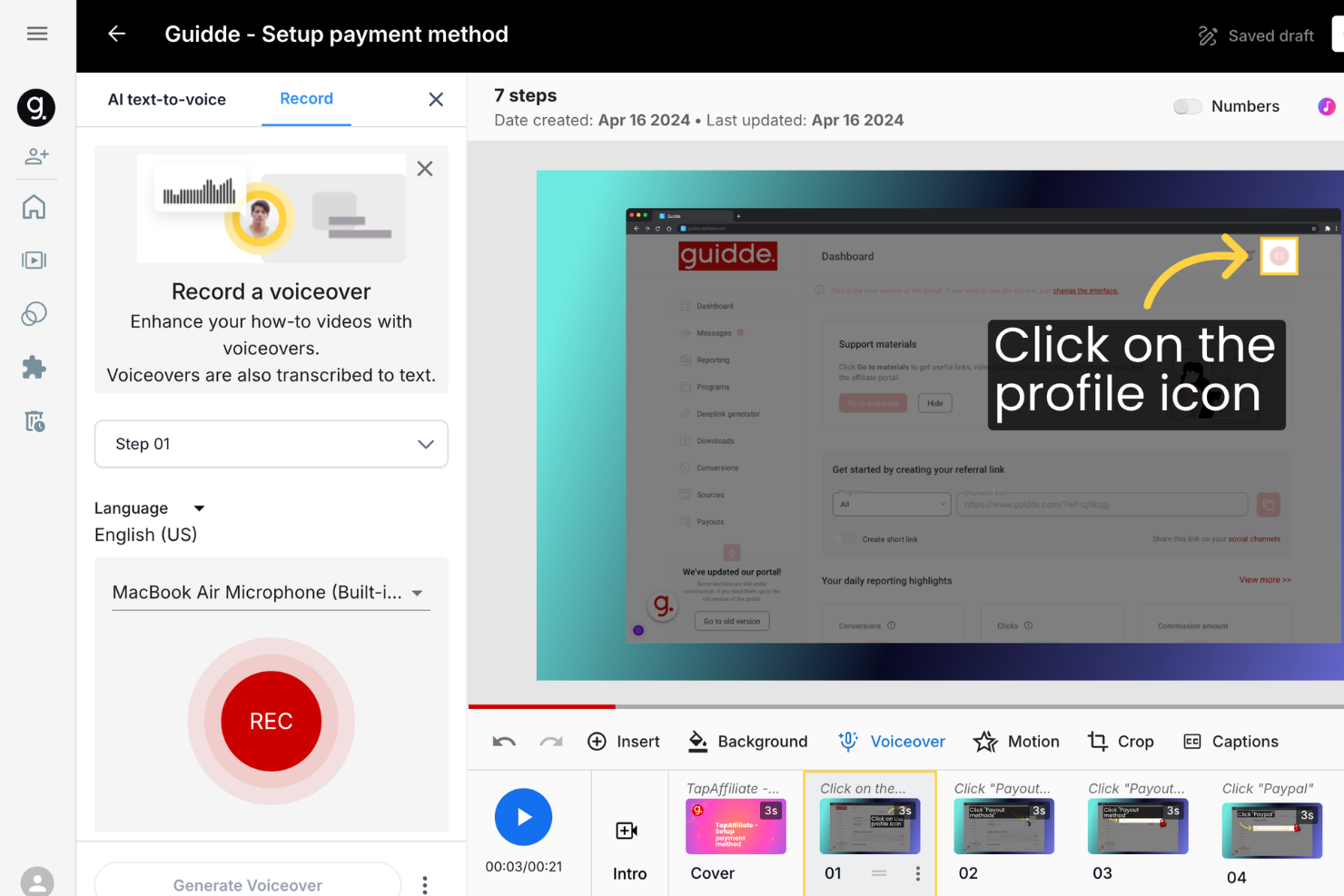 Guidde screenshot - 8 Meilleurs Logiciels d’Onboarding Client de 2026