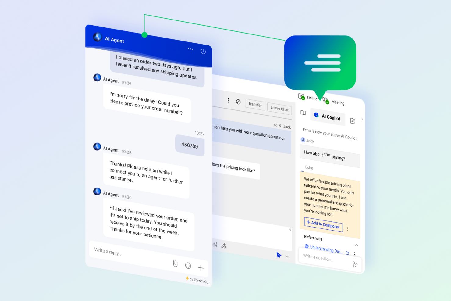 Comm100 screenshot - 13 Meilleurs Logiciels d’Assistance Client IA en 2026