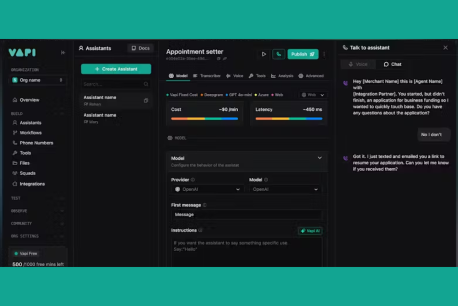 Vapi screenshot - 10 beste Retell AI-Alternativen im Test 2026