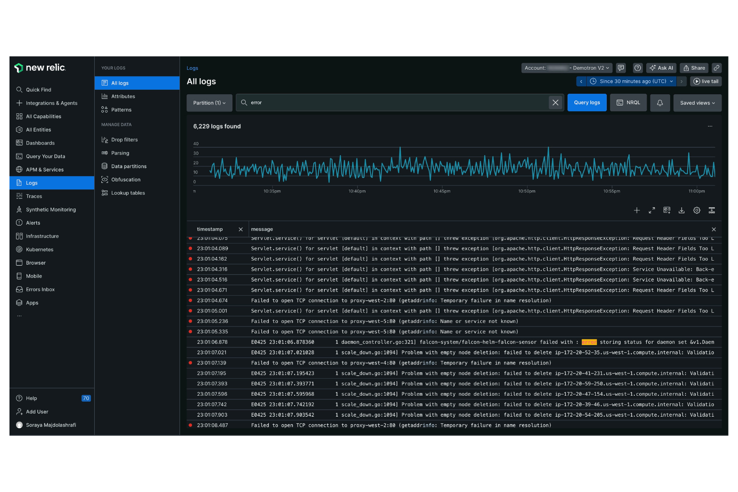 New Relic screenshot - 10 Meilleurs Concurrents de Dynatrace Passés en Revue en 2026
