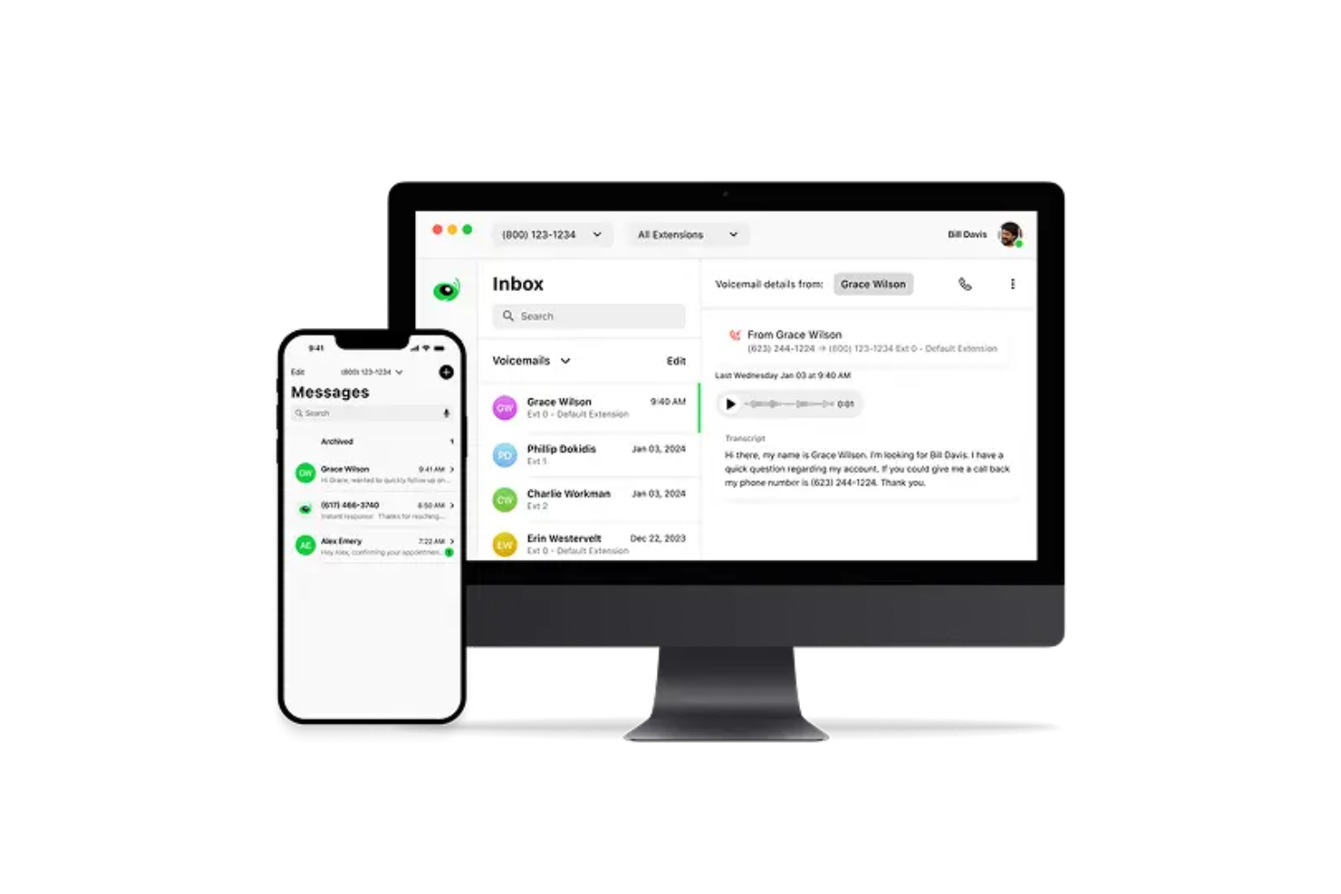 Grasshopper screenshot - 13 meilleures alternatives à Ringover évaluées en 2026