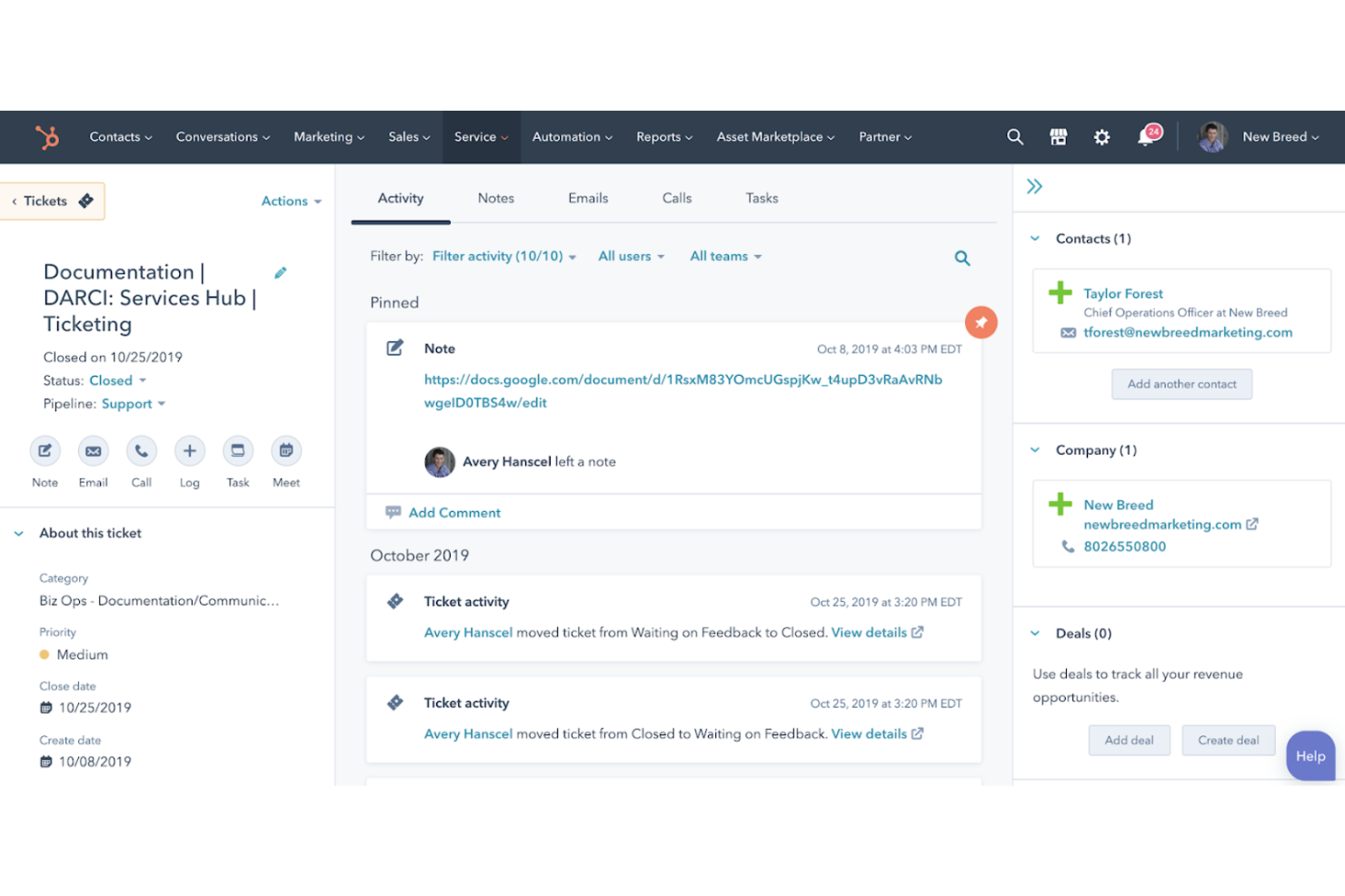 HubSpot Service Hub screenshot - 24 beste Zendesk-Alternativen im Test 2026