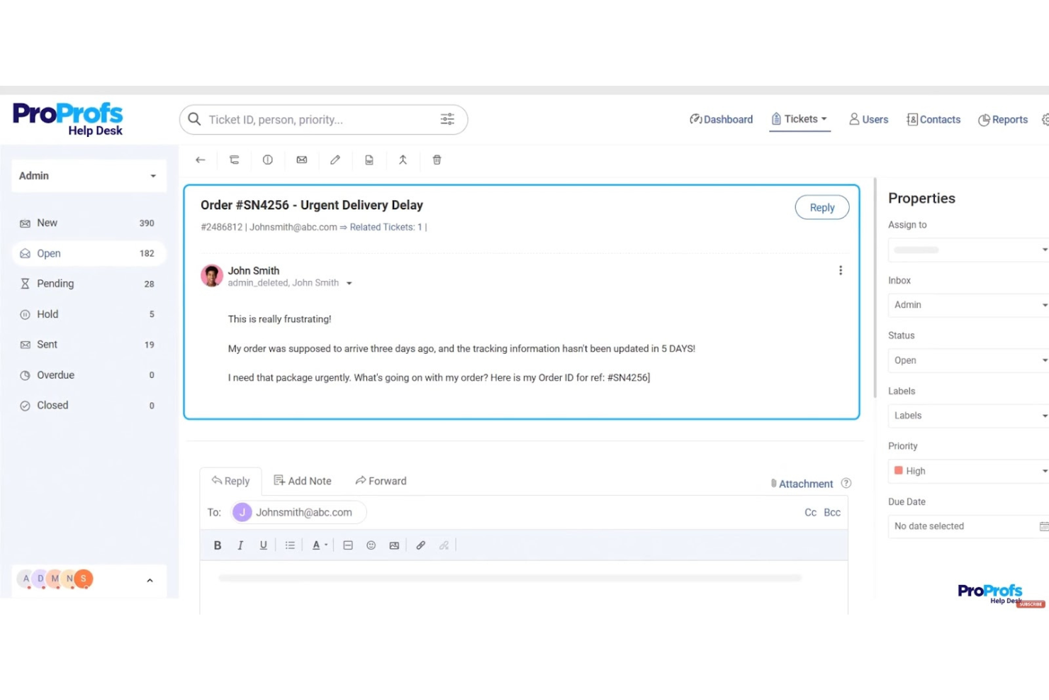 ProProfs Help Desk screenshot - 24 beste Zendesk-Alternativen im Test 2026