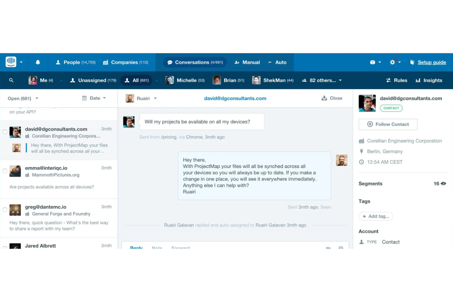 Intercom screenshot - 20 Beste Zoho Desk Alternativen im Test 2026
