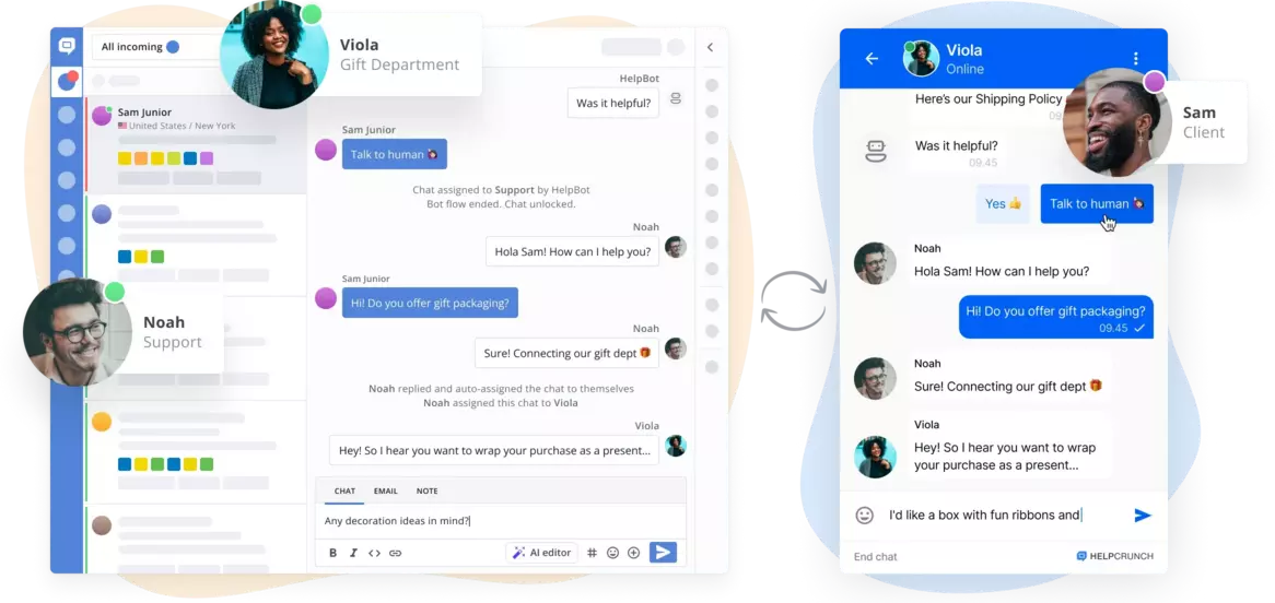 HelpCrunch screenshot - 22 meilleures alternatives à Intercom examinées en 2026