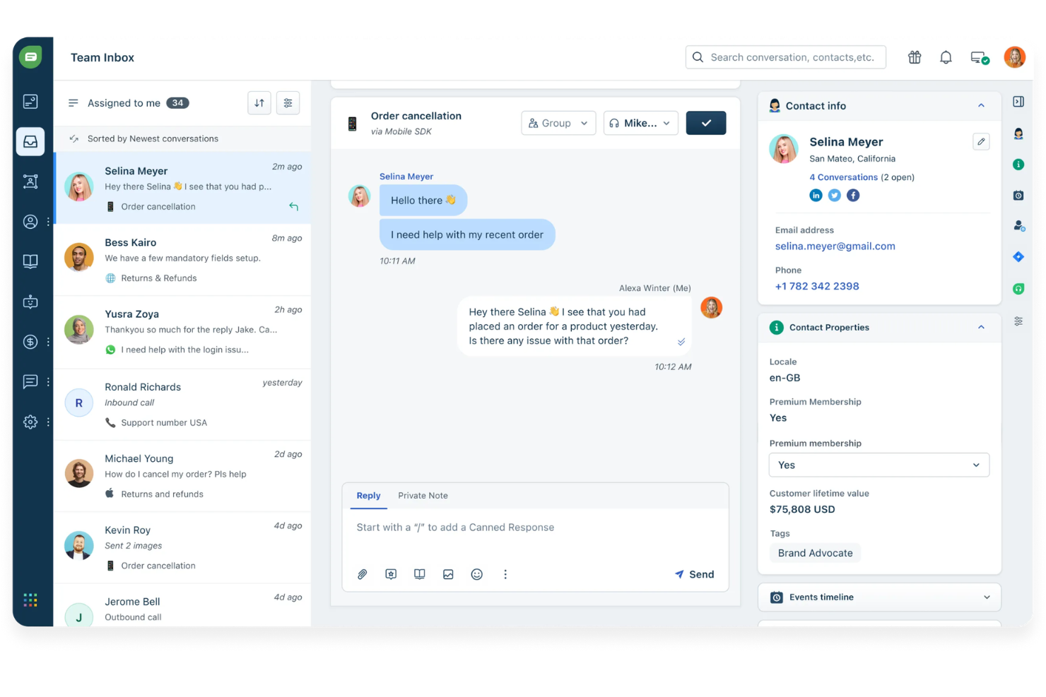 Freshdesk screenshot - 22 meilleures alternatives à Intercom examinées en 2026