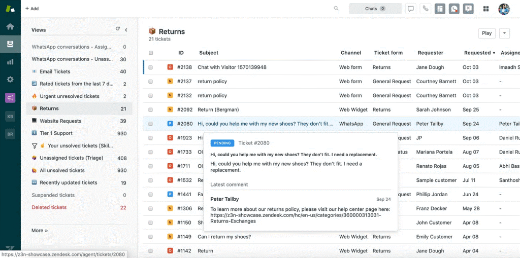 Zendesk screenshot - 22 Beste ServiceNow-Alternativen im Test 2026