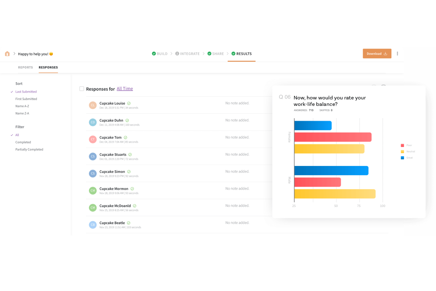 SurveySparrow screenshot - 11 Medallia-Konkurrenten für 2026: Die besten Funktionen und Vorteile