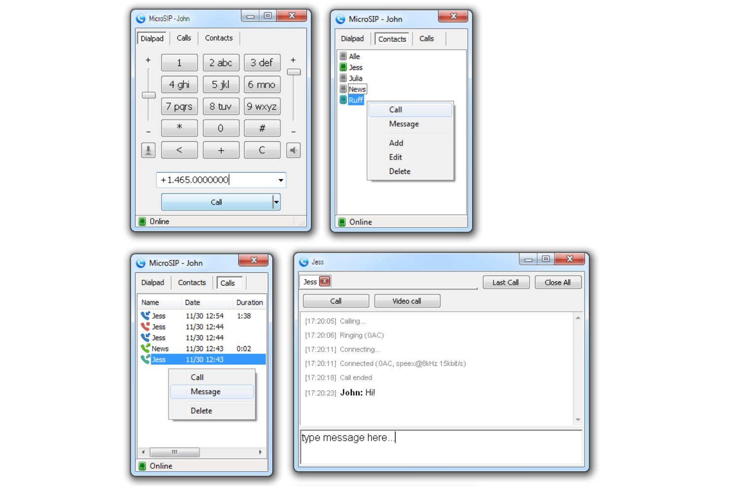 MicroSIP screenshot - 7 Beste Kostenlose VoIP-Anbieter im Jahr 2026