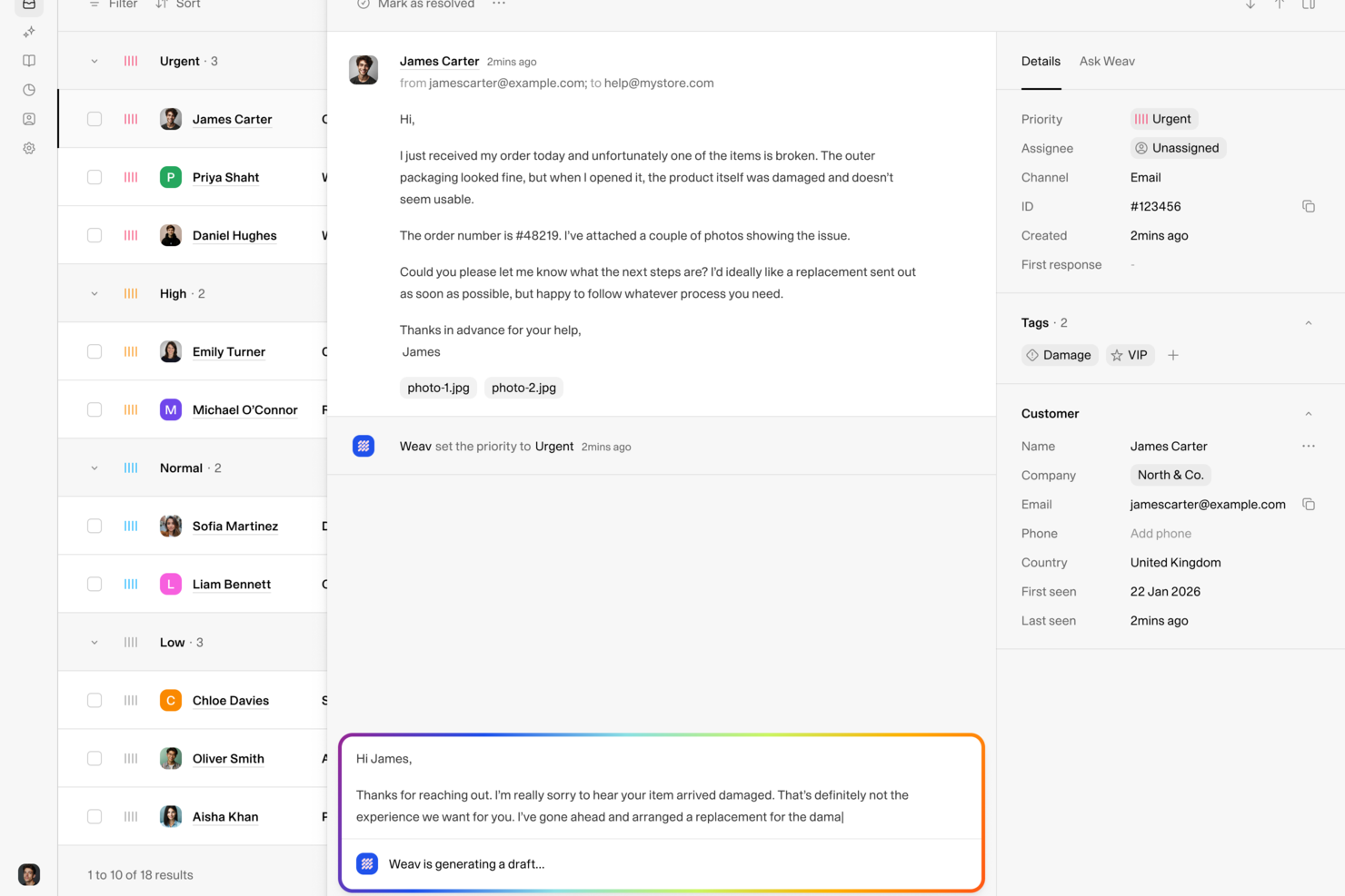 Weav screenshot - 3 Mejores Software de Chatbots de 2026: Revisados y Comparados