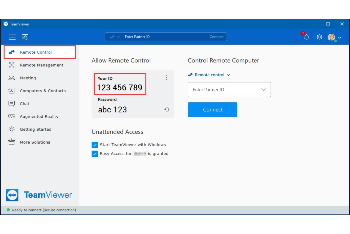 TeamViewer screenshot - 10 Mejores Programas de Mesa de Ayuda Remota en 2026