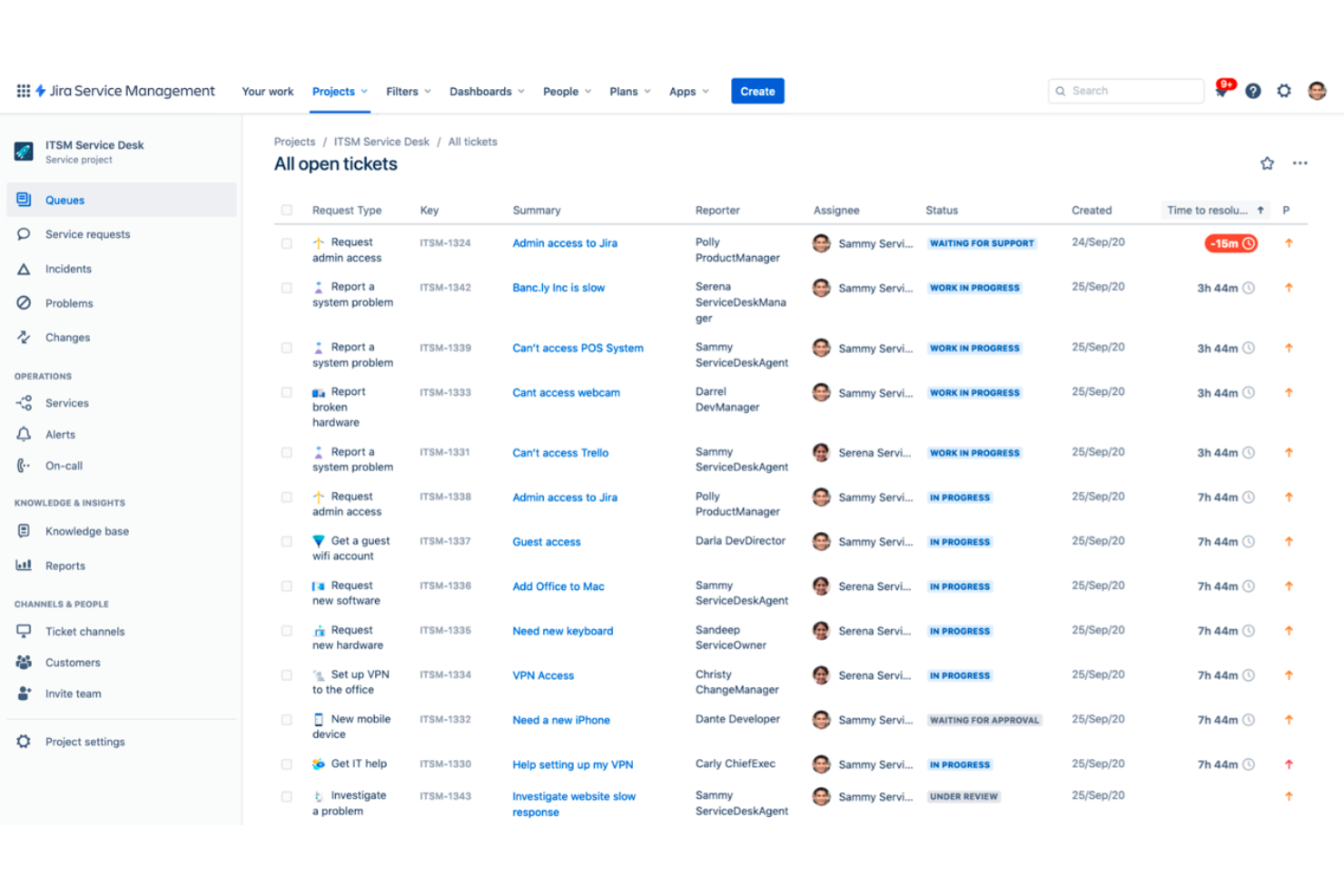 Jira Service Management screenshot - 10 migliori alternative a Odoo nel 2026