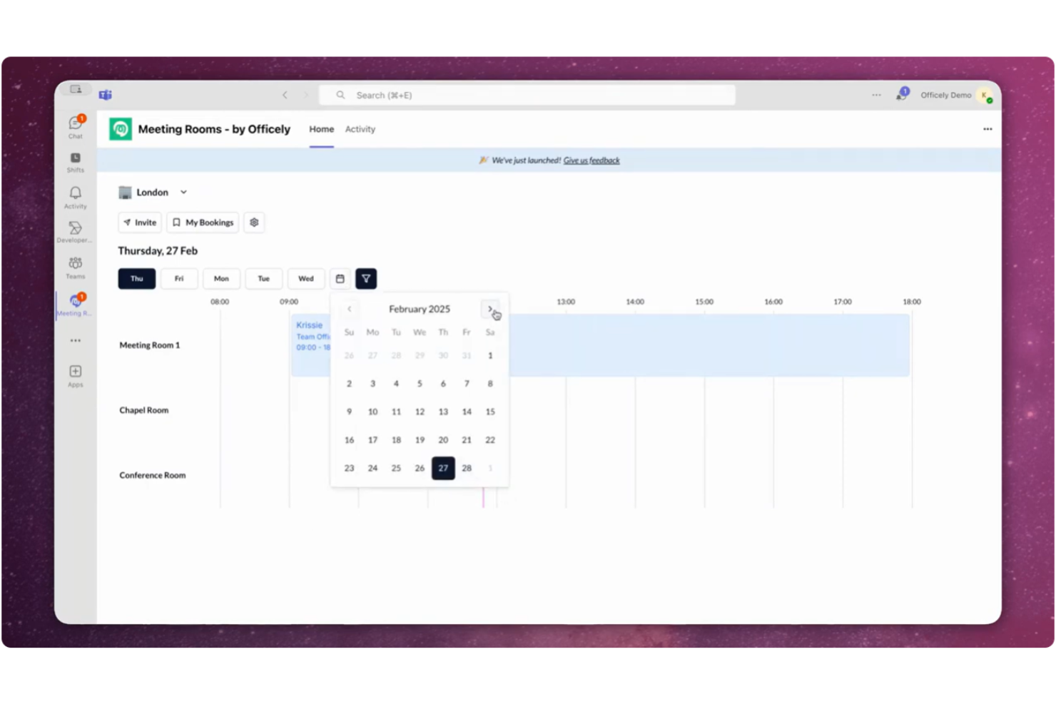Officely screenshot - 10 Migliori software di prenotazione postazioni flessibili per call center nel 2026