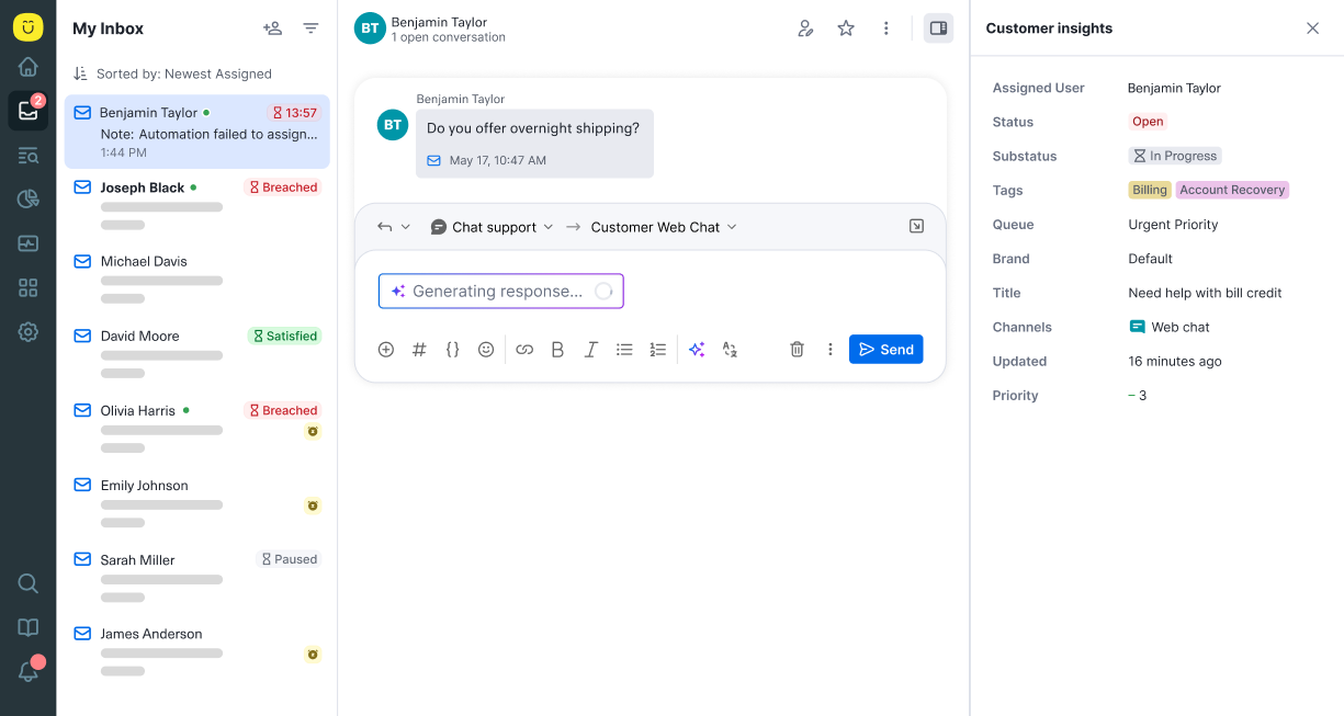 Kustomer screenshot - 10 migliori alternative a HubSpot Service Hub per il 2026