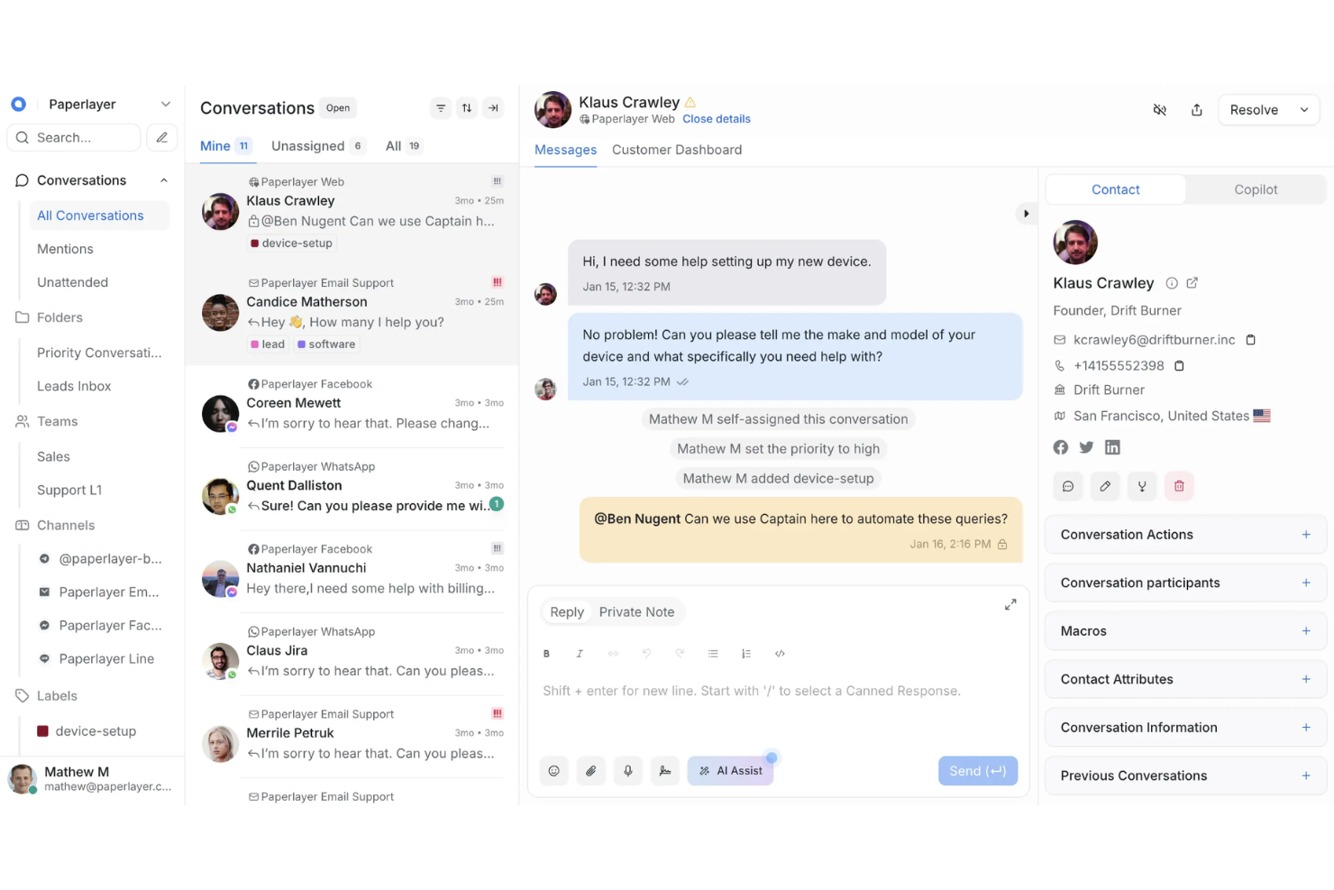 Chatwoot screenshot - 10 migliori alternative a Odoo nel 2026