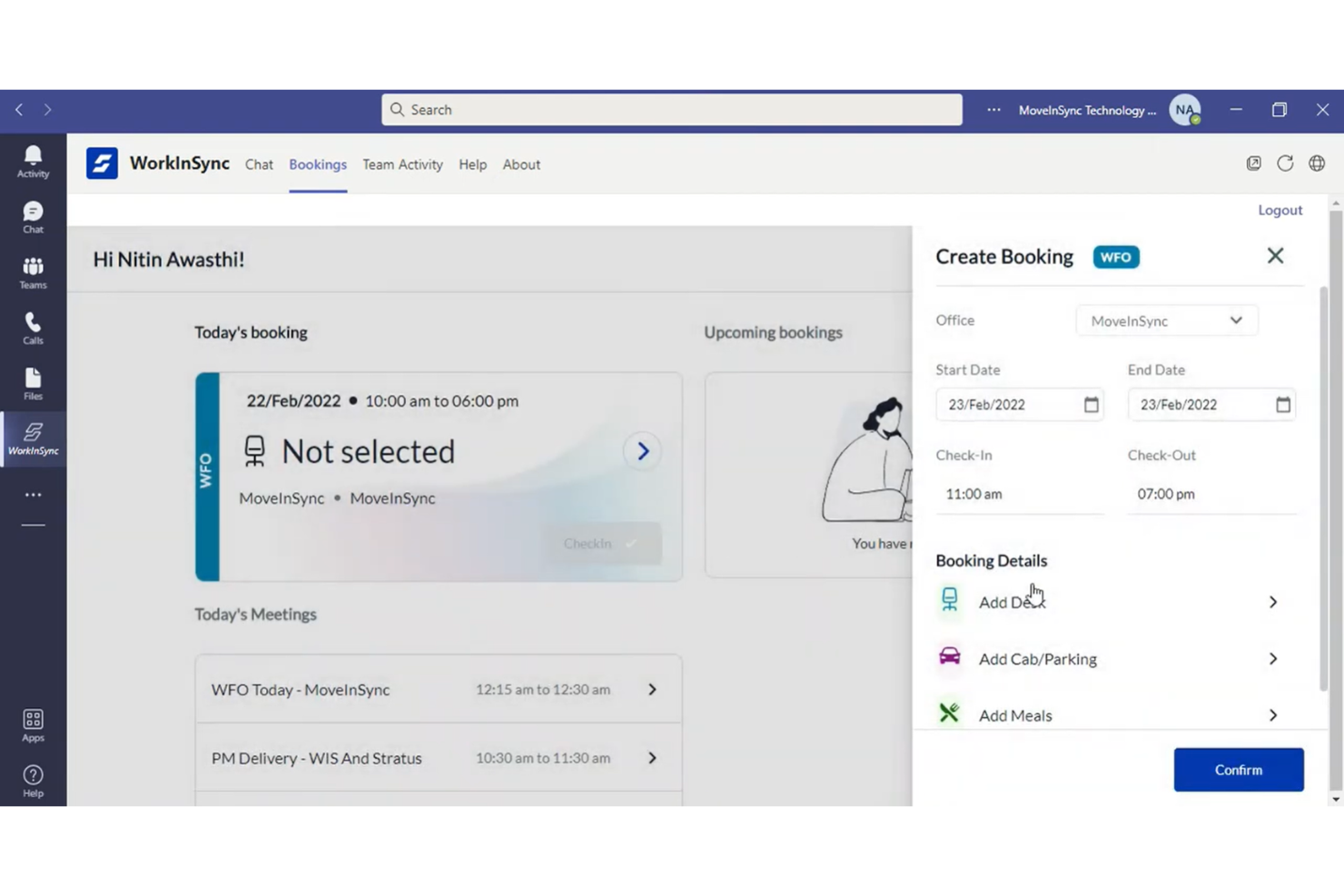 WorkInSync screenshot - 10 Migliori Soluzioni Software per Prenotazione Scrivanie Aziendali nel 2026