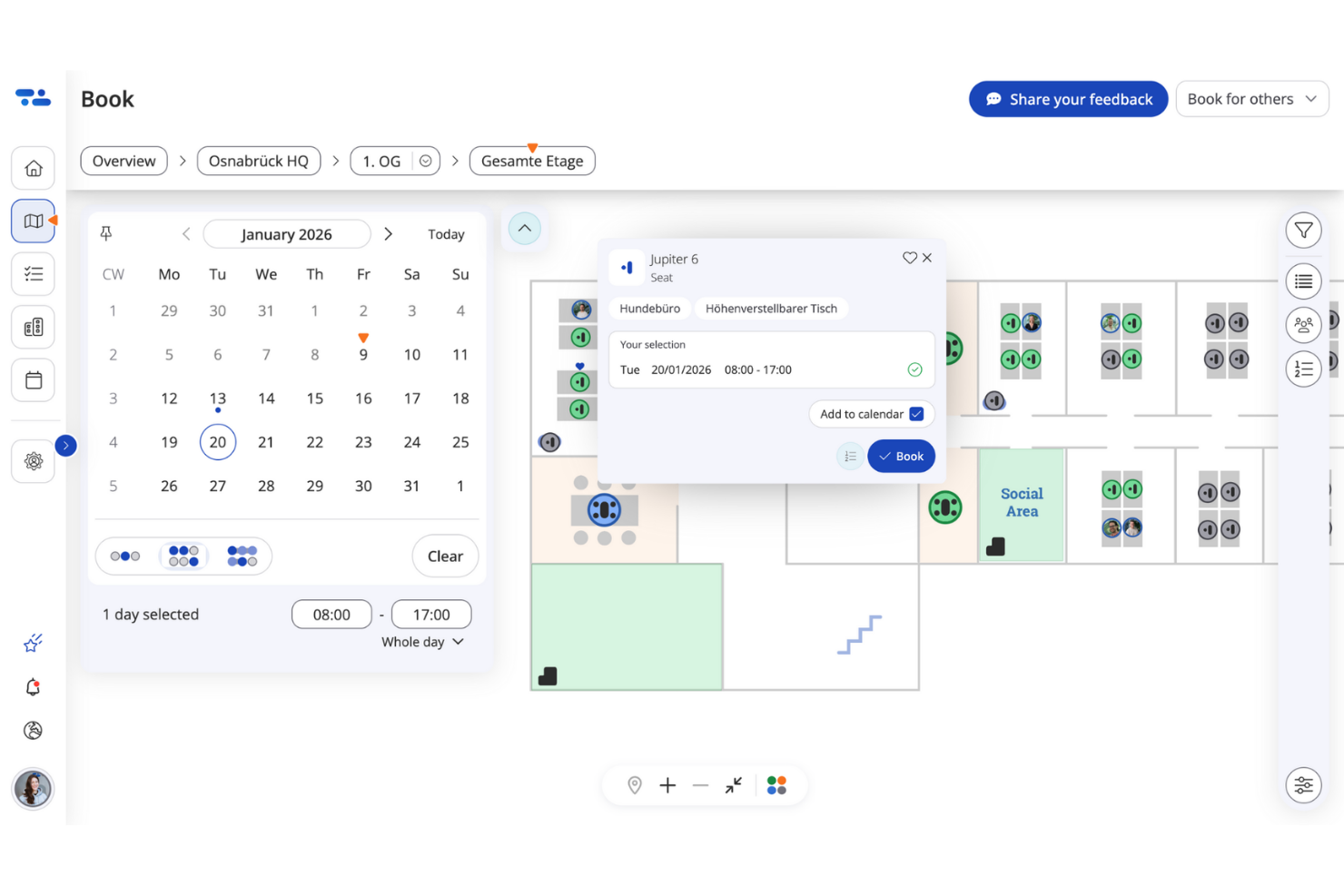 desk.ly screenshot - 10 mejores software de reserva de escritorios compartidos para centros de llamadas en 2026